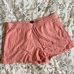 J Crew Coral Linen Shorts